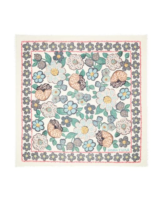 Bimba Y Lola Multicolor Mosaic-Floral Scarf