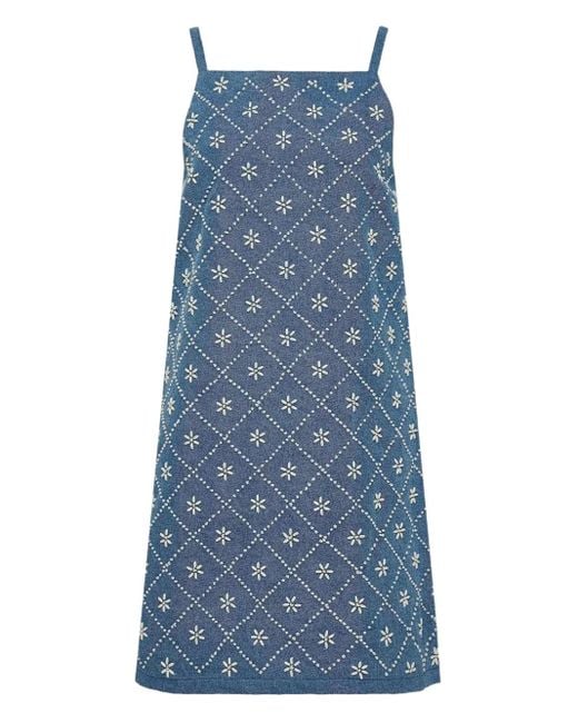 Rag & Bone Blue Gentry Embroidered Denim Dress
