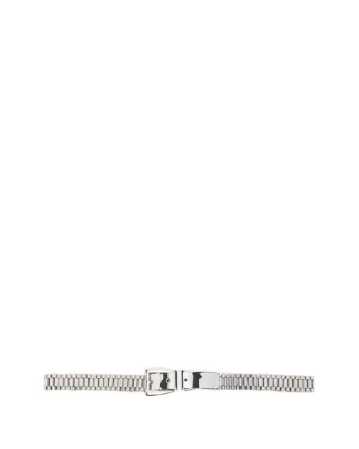 Brandon Maxwell White Celeste Watch Metallic Belt