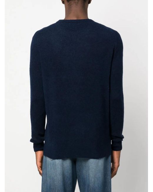 Ballantyne Blue Long-Sleeve Wool-Blend Jumper for men