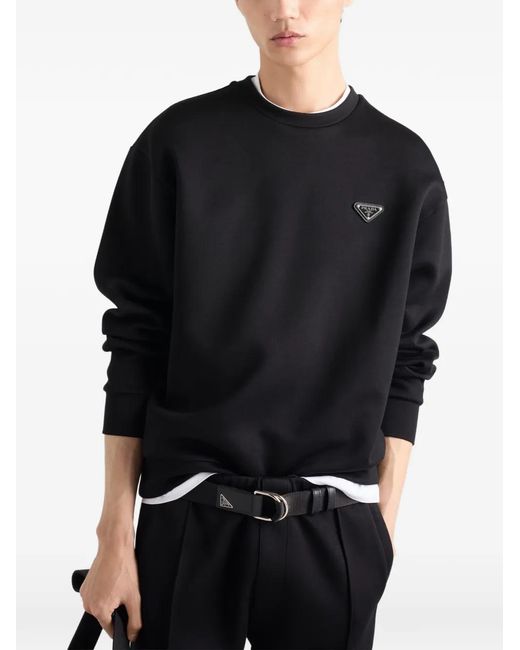 Prada Black Technical Cotton Sweatshirt for men