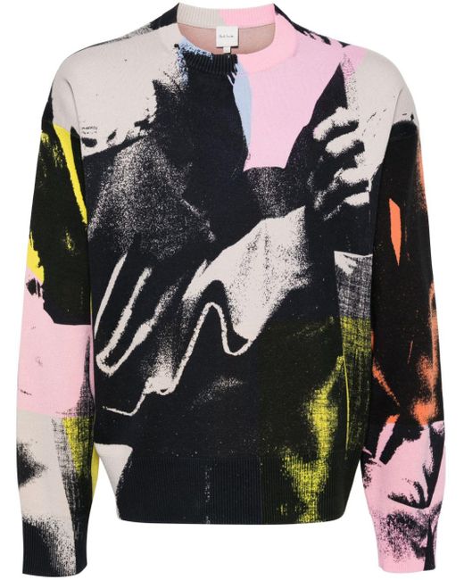 Paul Smith Black Life Drawing-print Cotton Sweatshirt for men