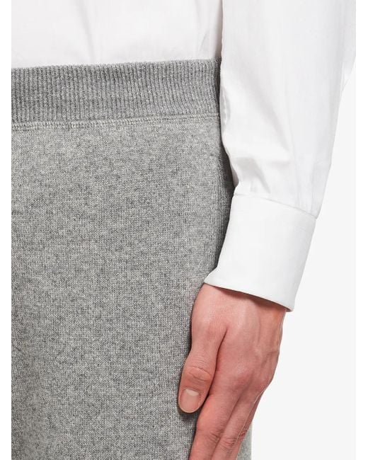 Prada Gray Cashmere Knitted Track Pants for men