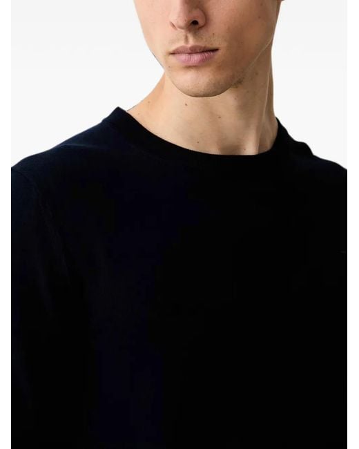 Trussardi Blue Logo-Embroidered Crew-Neck Sweater for men
