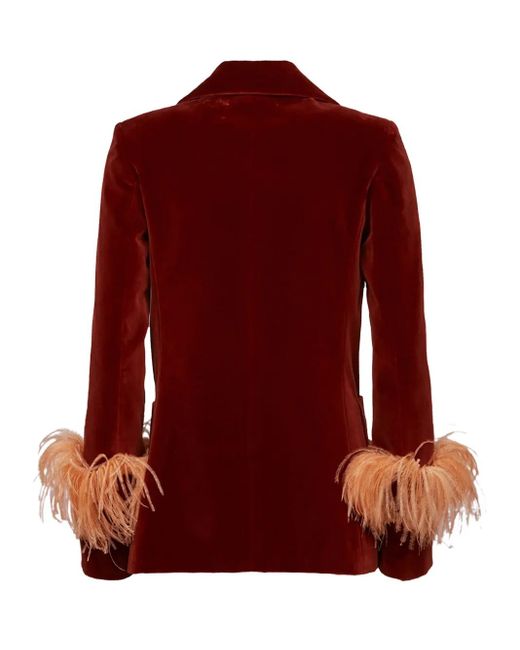 LaDoubleJ Fluwelen Blazer in het Red
