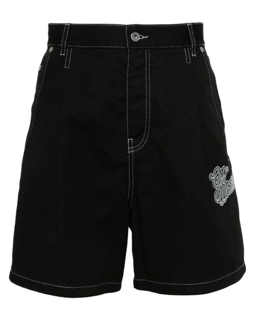 Off-White c/o Virgil Abloh Jeans-Shorts mit Logo-Stickerei in Black für Herren