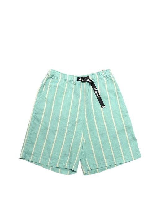 Kapital Green Phillies Stripe-Print Shorts for men