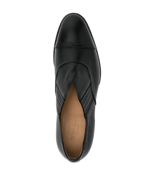 Bally Black Elasticated-Panels Leather Loafers for men