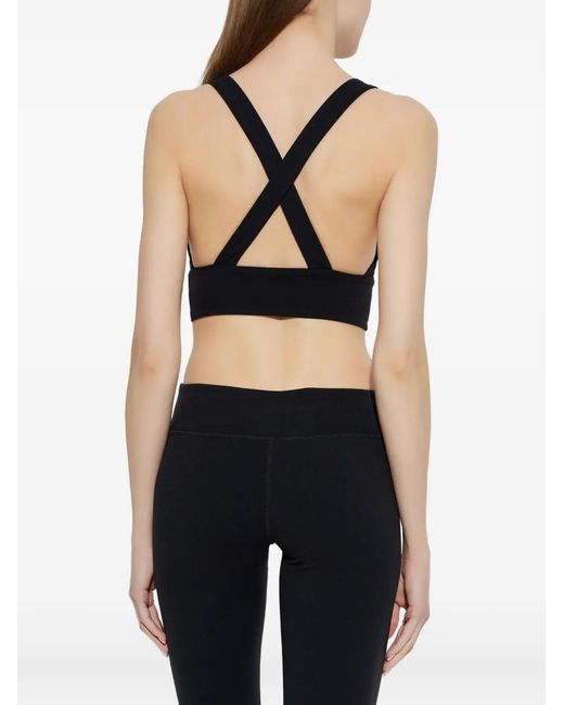 M I S B H V Black Brassière De Sport À Logo Imprimé