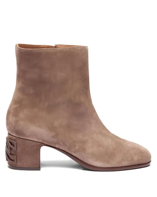 Casadei Brown 50Mm Muni Block-Heel Suede Boots
