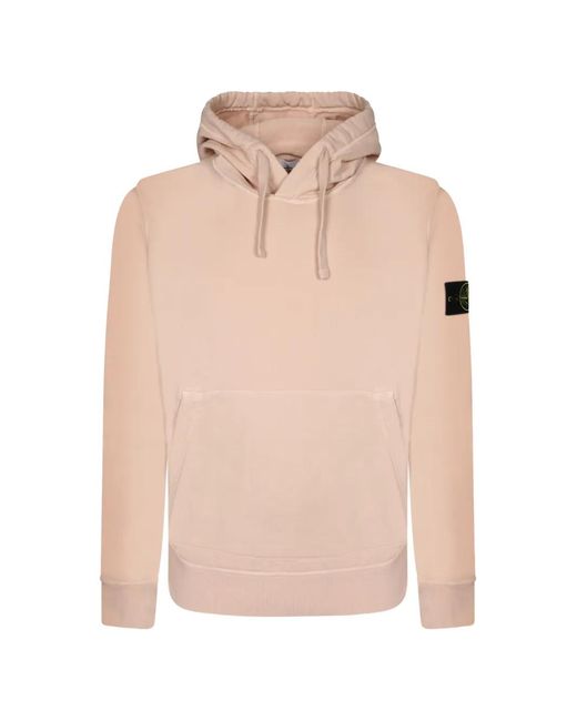 Stone Island Pink 6100062 Organic-Cotton Fleece Hoodie for men