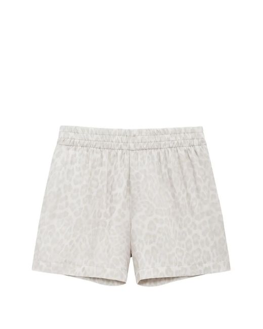 Anine Bing White Kam Leopard-Print Shorts
