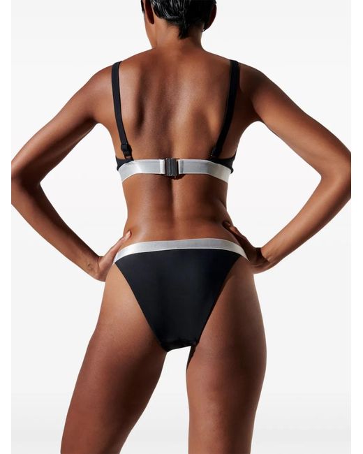 Karl Lagerfeld Black Logo-Waistband Bikini Bottoms