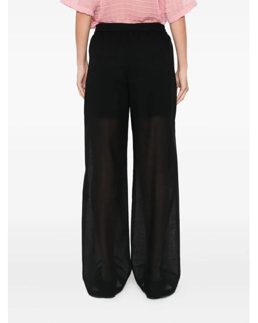 Theory Black Drawstring-Waist Trousers