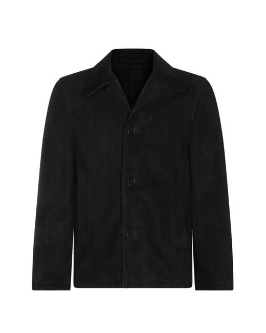 Salvatore Santoro Black Suede Jacket for men