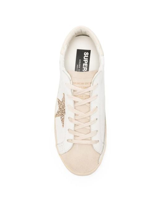 Golden Goose Deluxe Brand White X Browns Superstar Glitter-Patch Sneakers