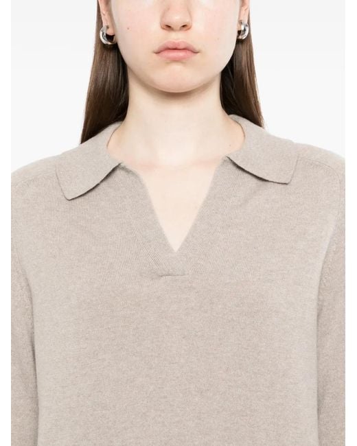 N.Peal Cashmere White Oberteil Mit V-Ausschnitt