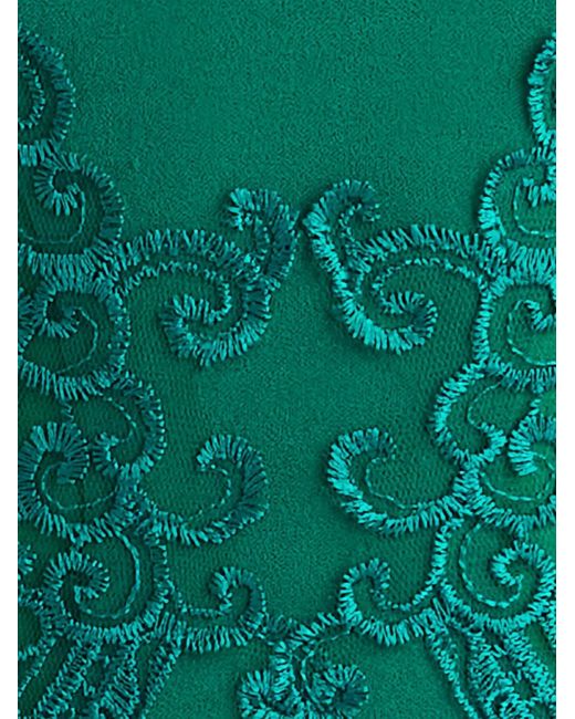 Tadashi Shoji Green Lace Long-Sleeved Maxi Dress