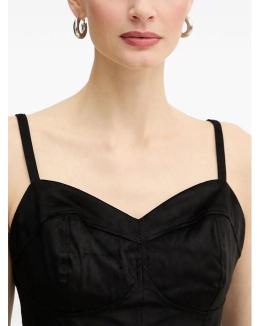 Guess Black Nunzia Sweetheart-Neckline Tank Top