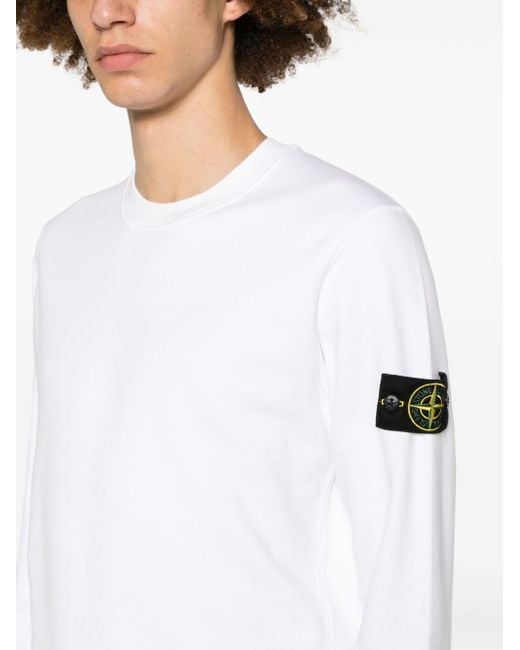 Stone Island Sweatshirt mit Logo-Patch in White für Herren