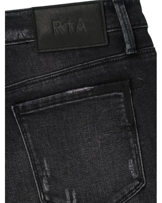 RTA Black Clayton Faded Skinny Jeans for men