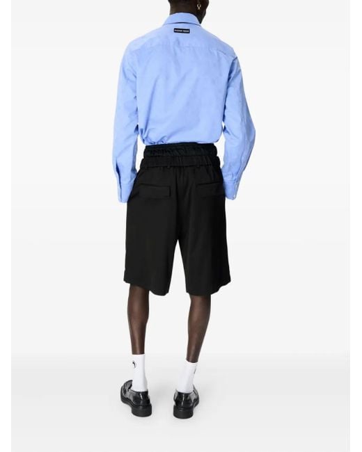 MARINE SERRE Blue Moonogram-Jacquard Poplin Shirt for men