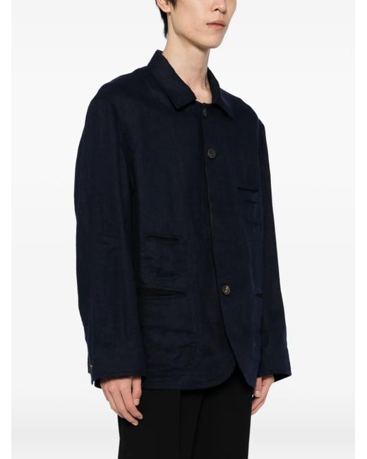 Ziggy Chen Blue Linen Jacket for men