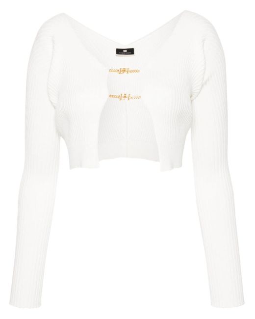 Elisabetta Franchi Vest Met Logoplakkaat in het White