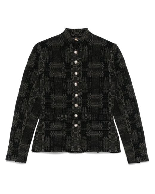 RRL Black Jacquard-Pattern Cardigan