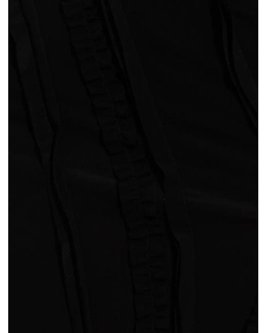 Blumarine Black Ruched Midi Skirt