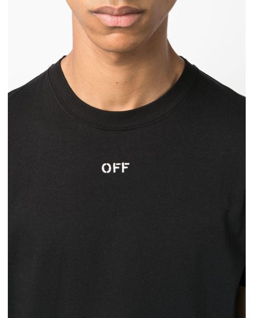 T-shirt en coton à logo Arrows brodé Off-White c/o Virgil Abloh pour homme en coloris Black