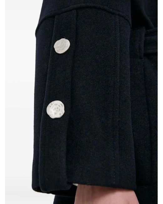 Manteau Ceinturé À Boutons Décoratifs Beatrice B. en coloris Black