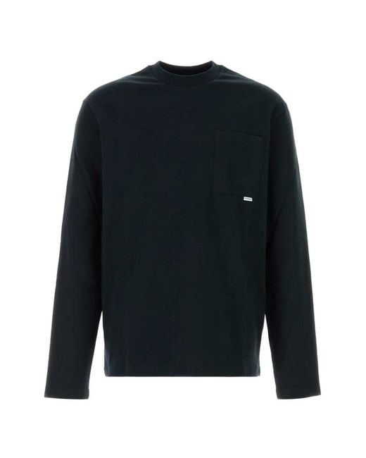 Jil Sander Blue Chest-Pocket Long-Sleeve T-Shirt for men