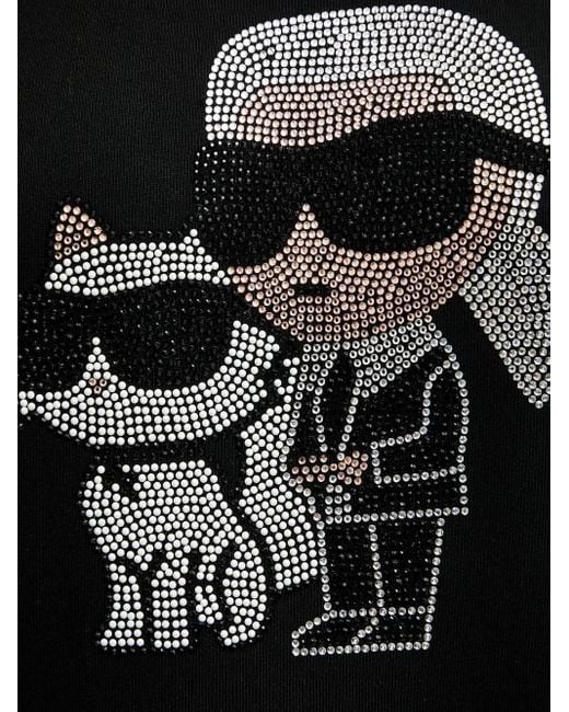 Felpa Con Cristalli di Karl Lagerfeld in Black