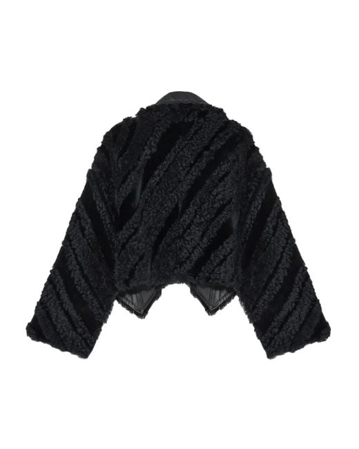 Yves Salomon Black Cropped Draped Jacket