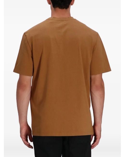Isabel Marant Brown Hugo Embroidered Cotton T-Shirt for men