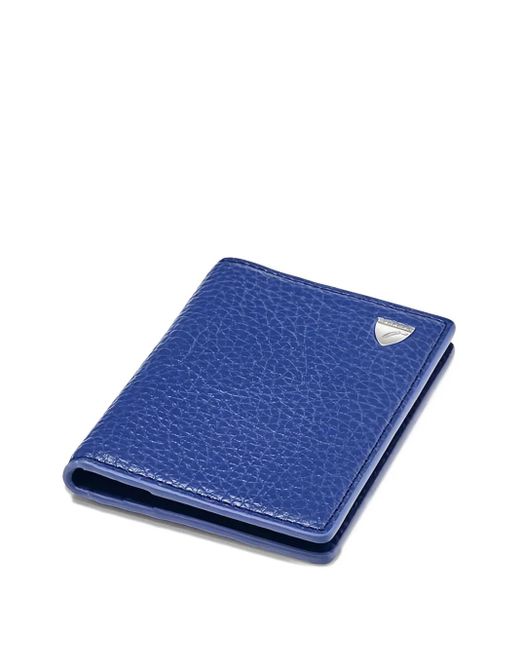 Aspinal Blue Double Fold Card Holder for men
