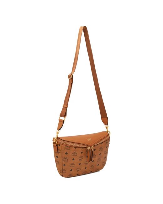 MCM White Patterned Crossbody Bag