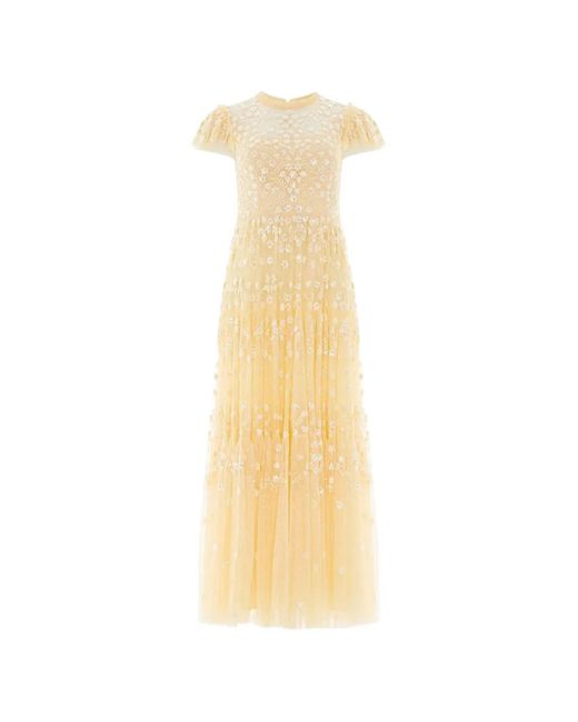 Needle & Thread White Clover Short-Sleeve Maxi Dress