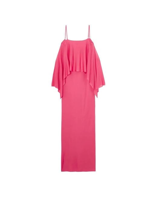 Tom Ford Pink Off-Shoulder Ruffled Gown