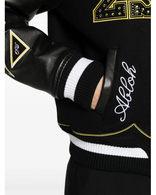 Off-White c/o Virgil Abloh Black Off- Varsity Bling Horseshoe Jacket