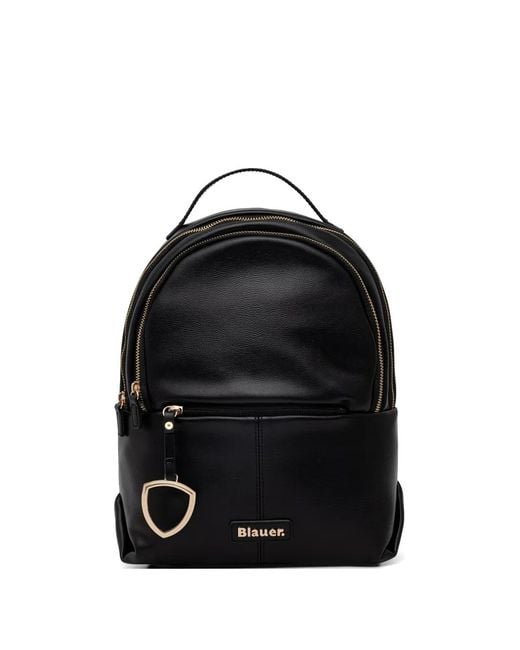 Blauer Black Logo-Plaque Zip-Fastening Backpack