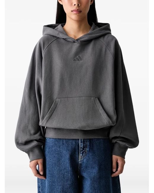 Adidas Gray Kit Small Logo Hoodie