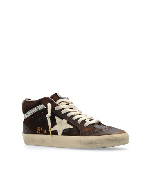 Golden Goose Mid Star Metallic Accents Sneakers in Brown Lyst UK