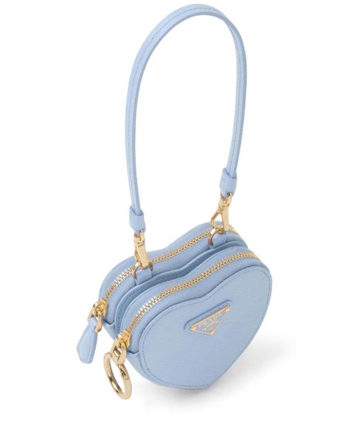 Prada Blue Mini Heart Pouch