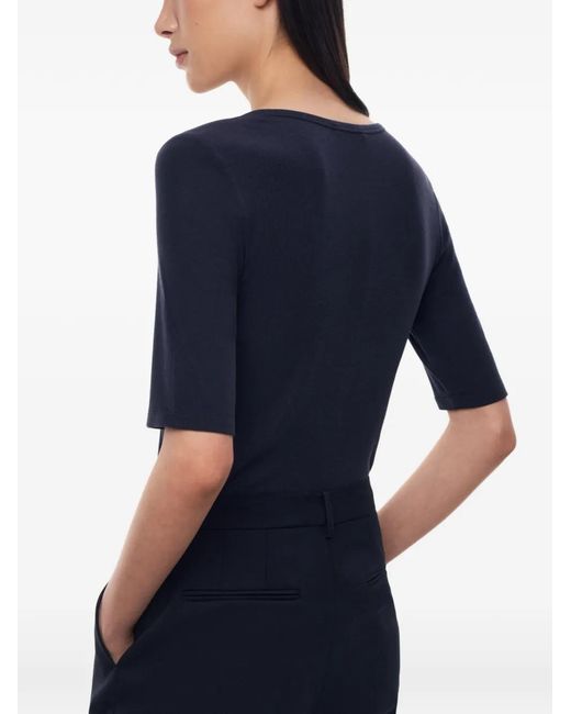 12 STOREEZ Blue Gwen Ribbed-Knit Top