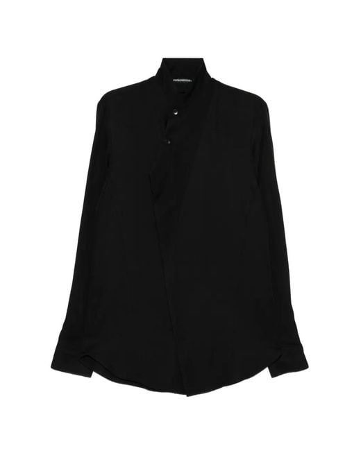 Julius Black Coverd Neck Shirt for men