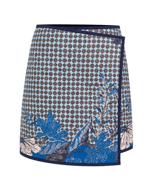Marie Oliver Blue Orca Floral-Print Mini Skirt
