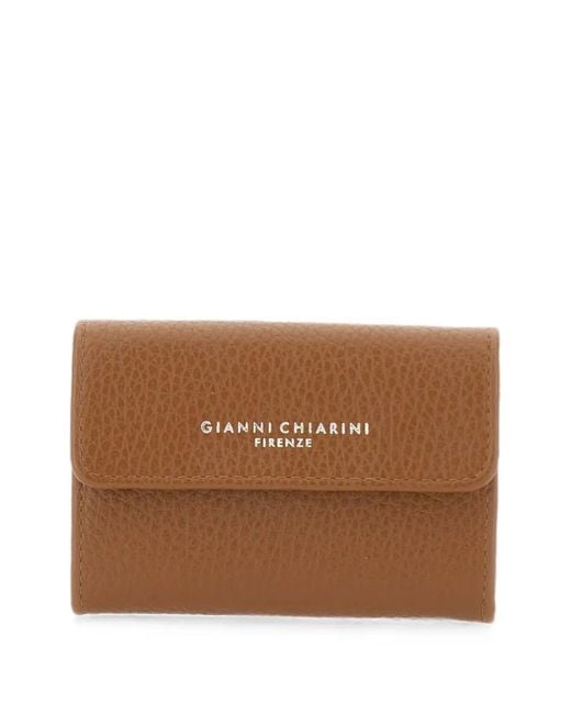 Gianni Chiarini Brown Dollaro Hammered Leather Wallet