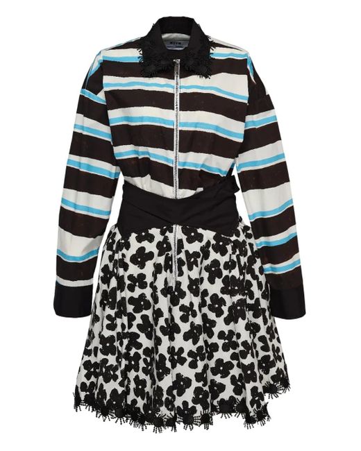 MSGM フローラル ミニドレス Black